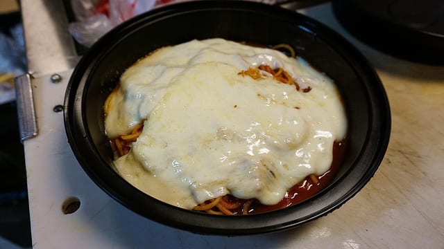 Baked Spaghetti & Mozzarella.